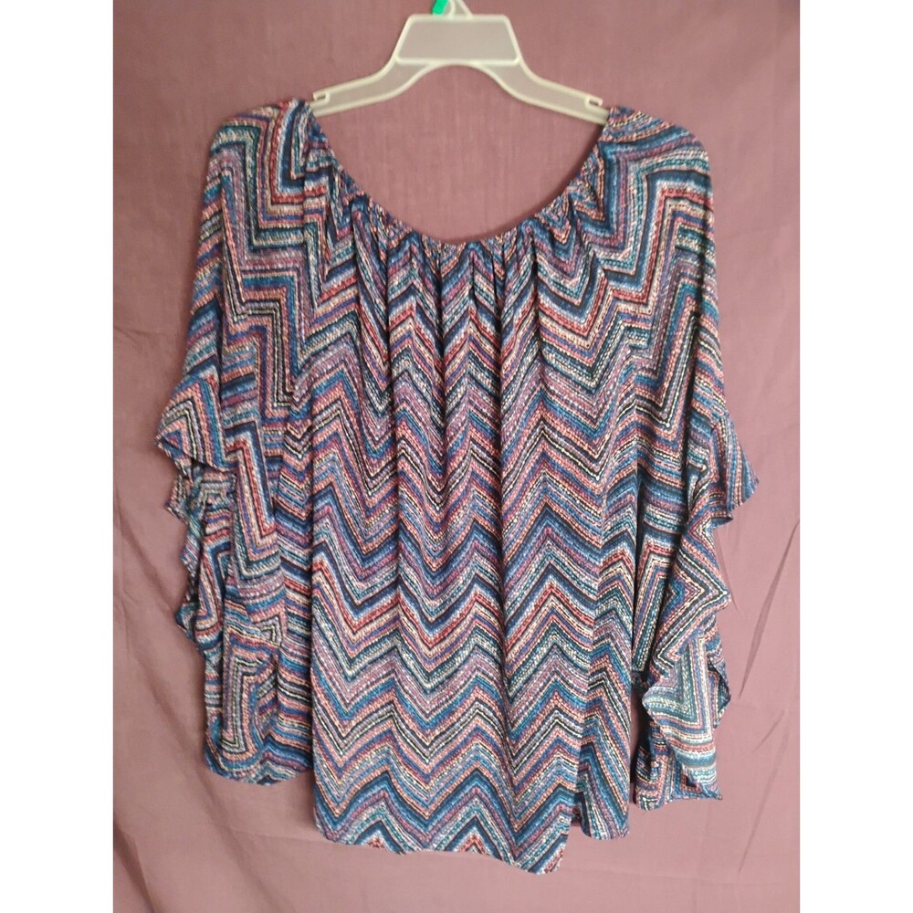 EST 1946 Women Plus Size Top Blouse 26/28W Flounce Sleeve